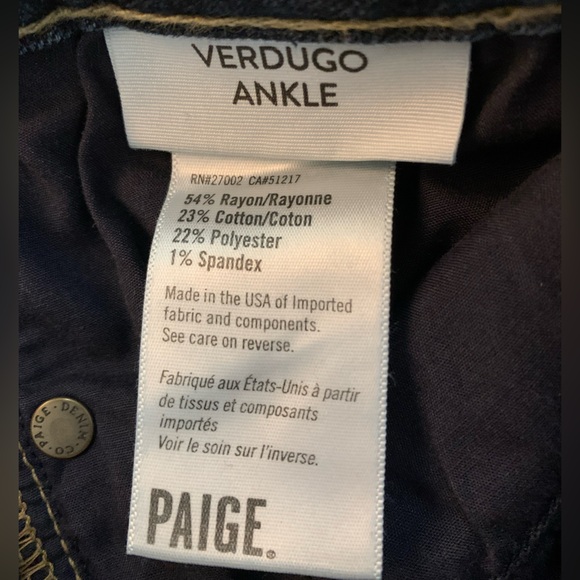 PAIGE verdugo ankle jeans! Excellent condition! - Picture 4 of 4